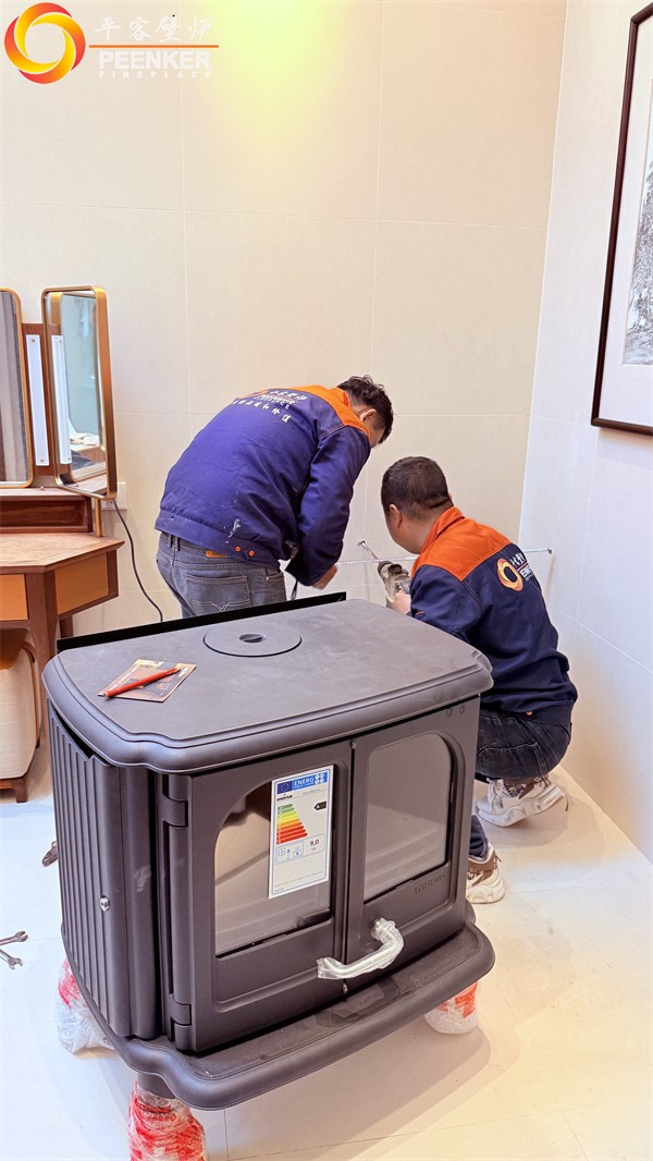 益陽自建房丹麥Morso 3640鑄鐵壁爐安裝.jpg