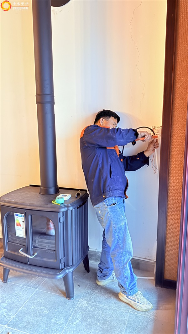 鎮江自建別墅茶室丹麥Morso 3640壁爐安裝.jpg